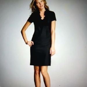 J Crew Madeline Ruffle Neck 100% Wool Shift Dress SZ S